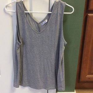 Gray v-neck tank top